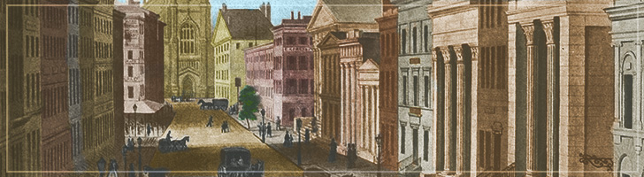 Wall Street, NYC, circa 1845